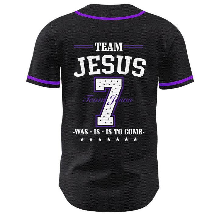 Maglia da baseball unisex Christianartworkshop Team Jesus Number 7 Was Is To Come - image 22