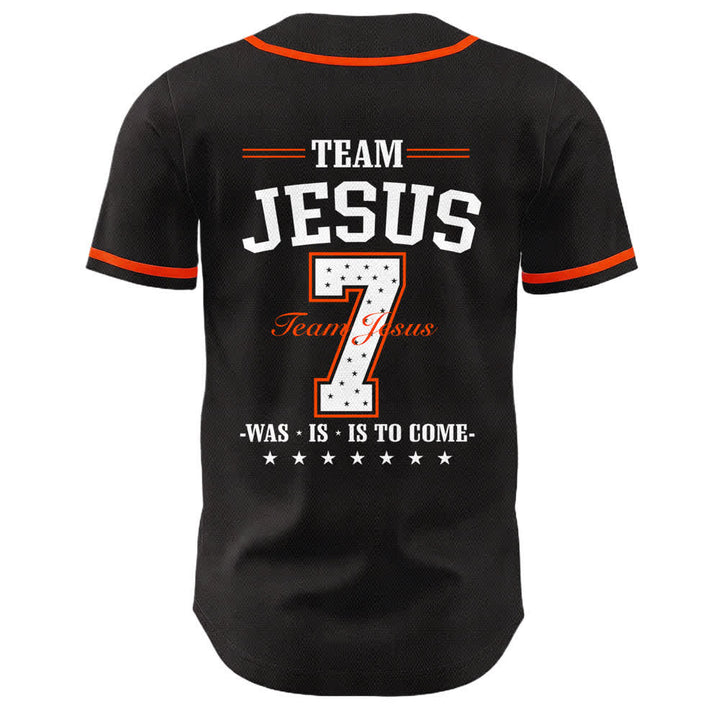 Maglia da baseball unisex Christianartworkshop Team Jesus Number 7 Was Is To Come - image 16