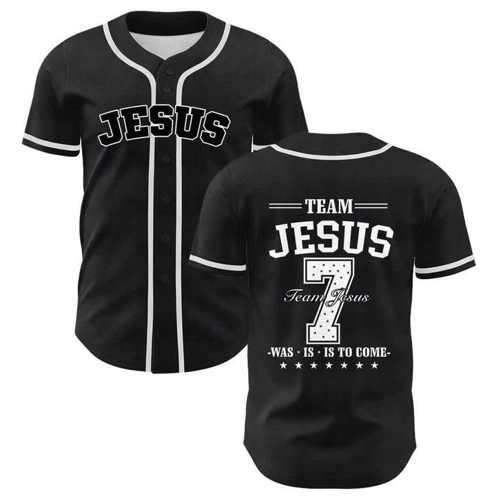 Maglia da baseball unisex Christianartworkshop Team Jesus Number 7 Was Is To Come - Bianco - 5XL - image 6