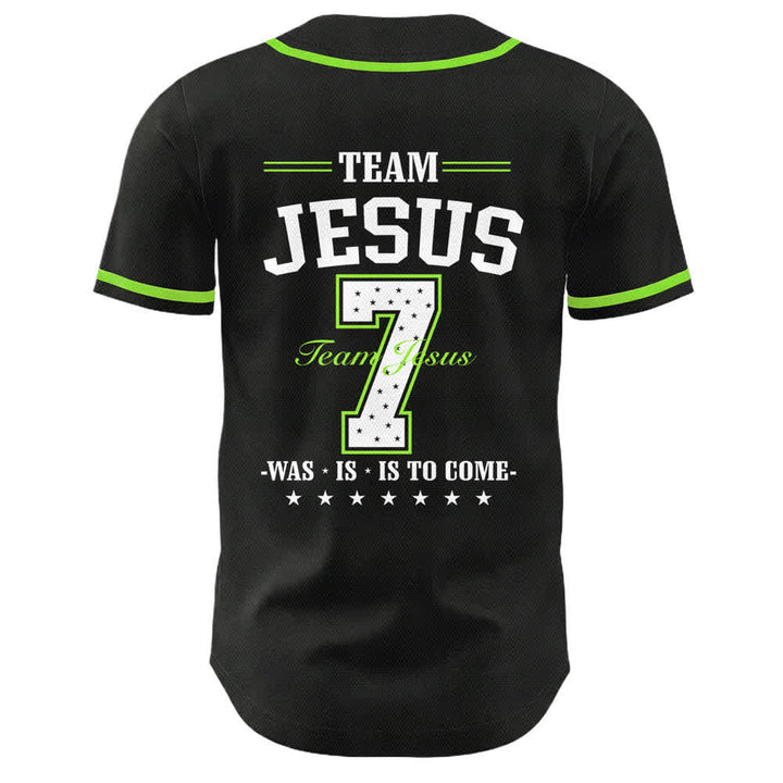 Maglia da baseball unisex Christianartworkshop Team Jesus Number 7 Was Is To Come - image 19