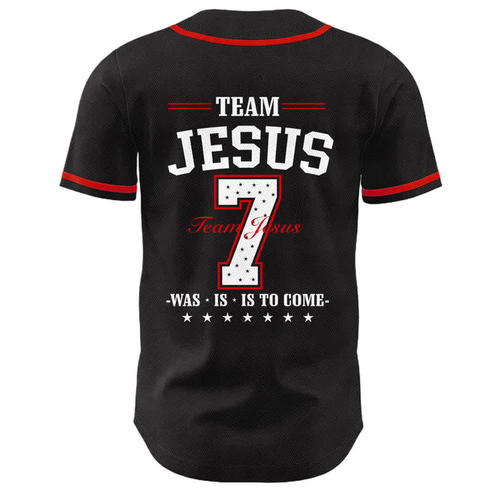 Maglia da baseball unisex Christianartworkshop Team Jesus Number 7 Was Is To Come - image 13