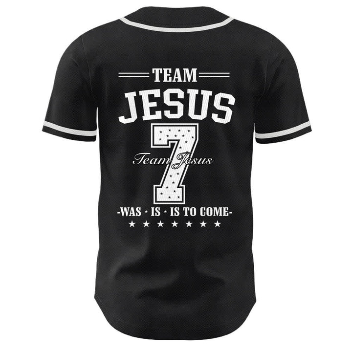 Maglia da baseball unisex Christianartworkshop Team Jesus Number 7 Was Is To Come - image 7
