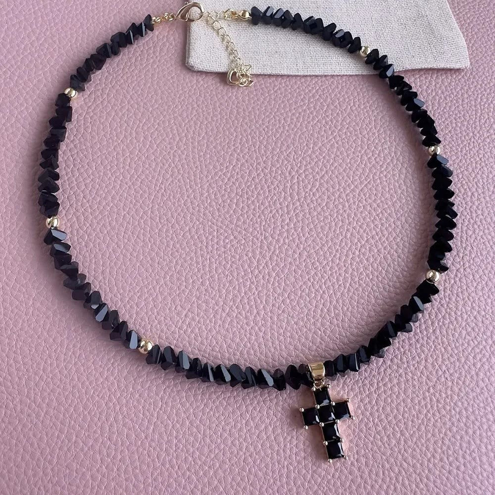 Christianartworkshop Bracciale con ciondolo a croce e perline di cristallo sfaccettate: emblema di una scintillante benedizione celeste. - image 14