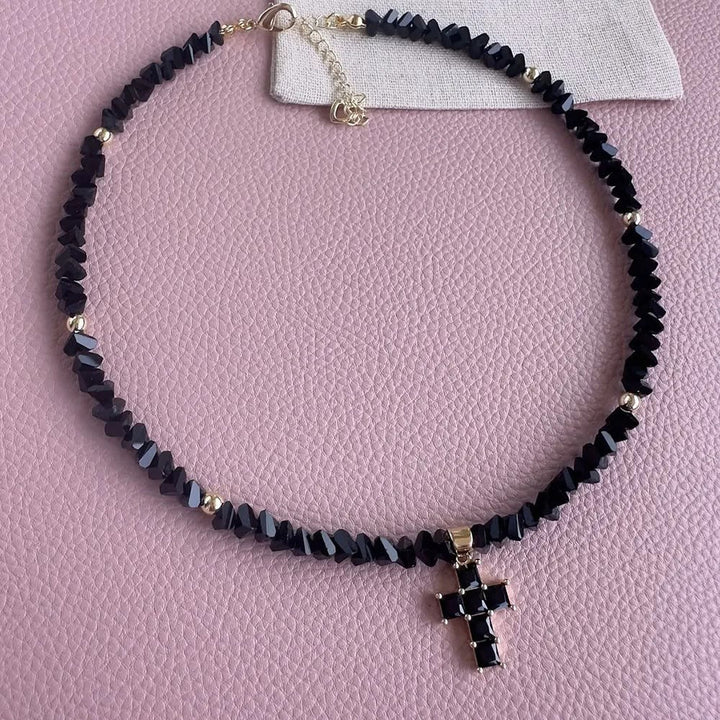 Christianartworkshop Bracciale con ciondolo a croce e perline di cristallo sfaccettate: emblema di una scintillante benedizione celeste. - image 14