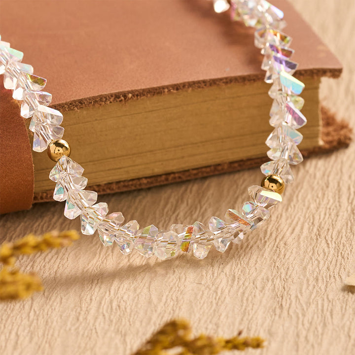 Christianartworkshop Bracciale con ciondolo a croce e perline di cristallo sfaccettate: emblema di una scintillante benedizione celeste. - image 19