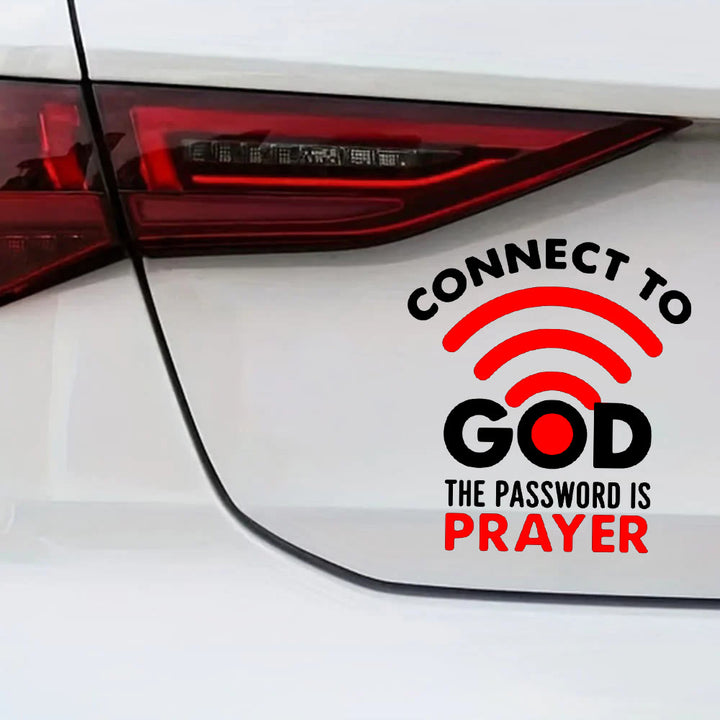 Christianartworkshop Adesivo per auto con simbolo WiFi, preghiera e connessione: emblema della gioiosa comunione celeste. - Set da 10 - image 2
