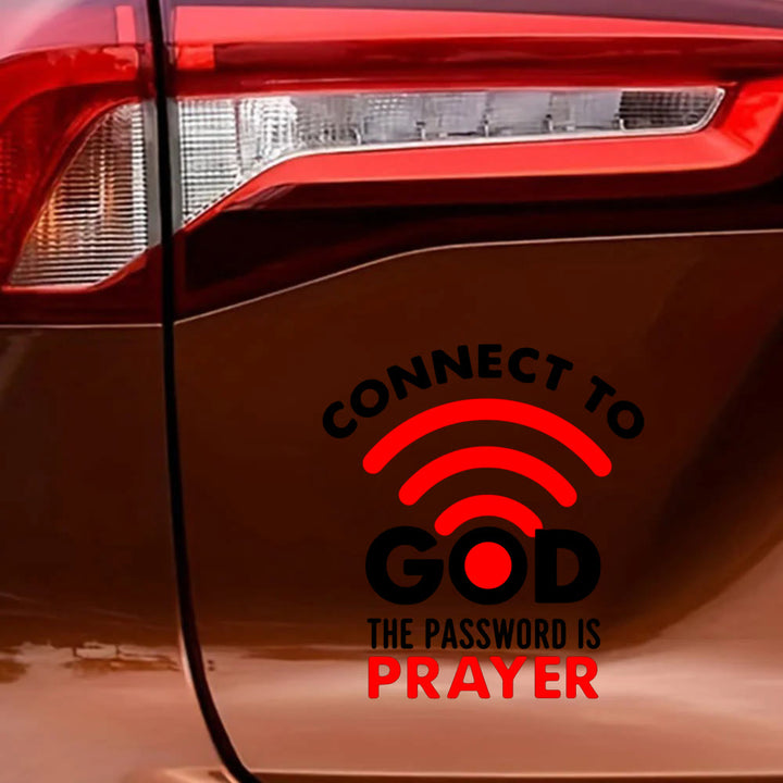 Christianartworkshop Adesivo per auto con simbolo WiFi, preghiera e connessione: emblema della gioiosa comunione celeste. - image 5