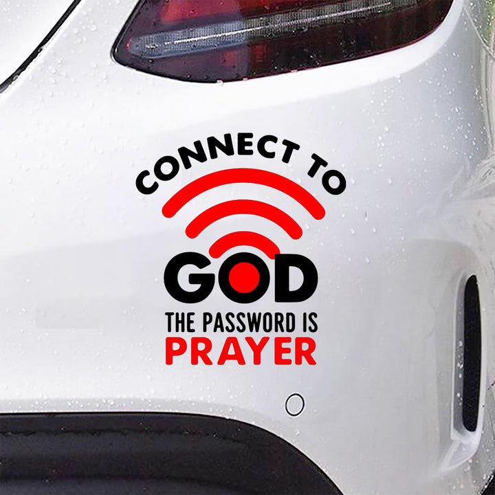 Christianartworkshop Adesivo per auto con simbolo WiFi, preghiera e connessione: emblema della gioiosa comunione celeste. - image 3