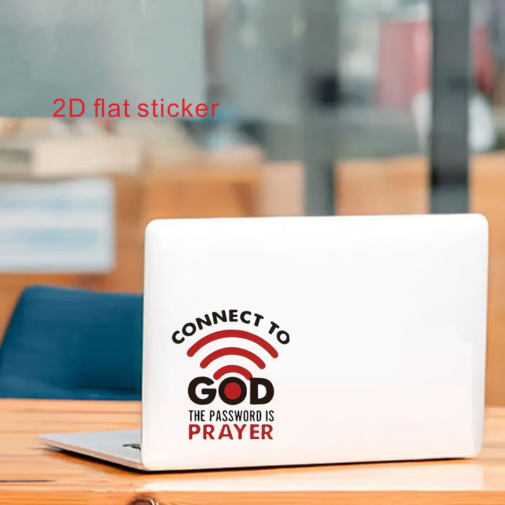 Christianartworkshop Adesivo per auto con simbolo WiFi, preghiera e connessione: emblema della gioiosa comunione celeste. - image 8