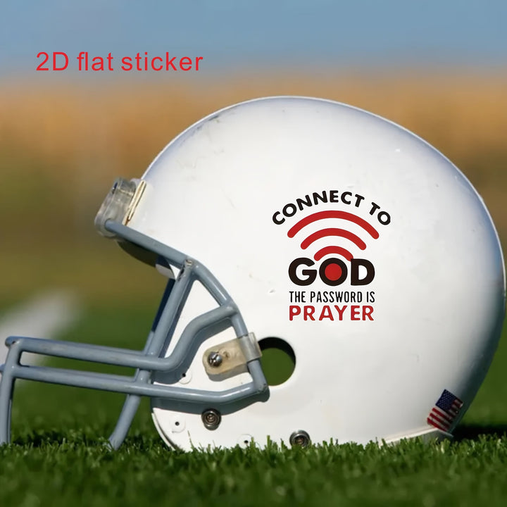 Christianartworkshop Adesivo per auto con simbolo WiFi, preghiera e connessione: emblema della gioiosa comunione celeste. - image 1