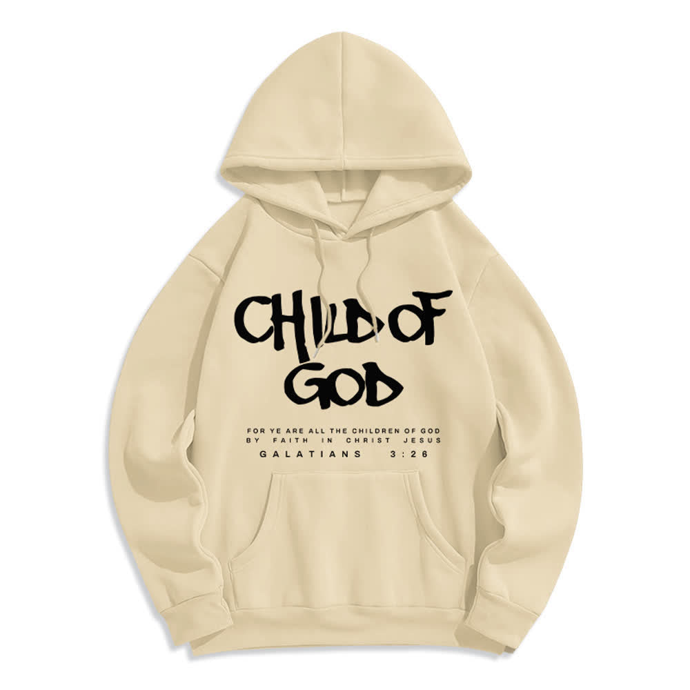 Christianartworkshop Figlio di Dio Galati 3:26 Fede Felpa con cappuccio in poliestere foderata in pile - Beige - 2XL - image 5