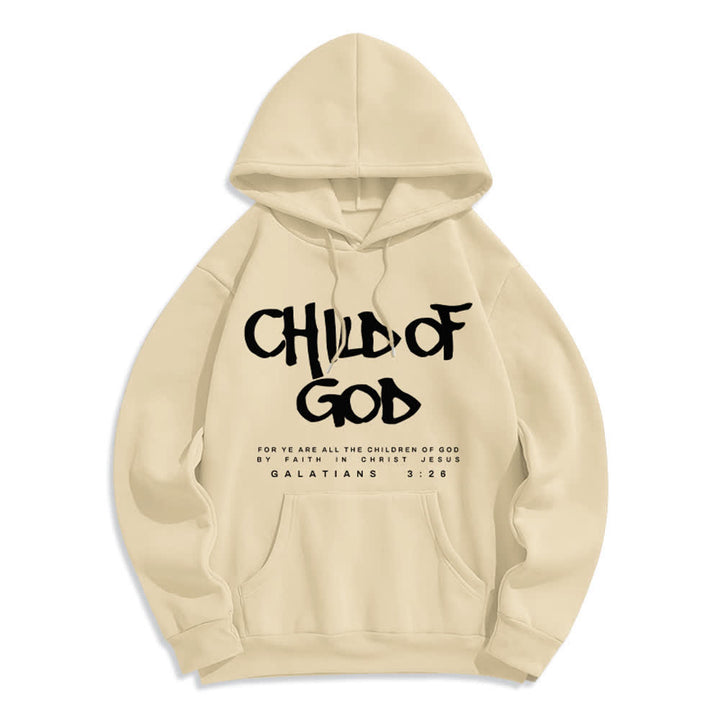 Christianartworkshop Figlio di Dio Galati 3:26 Fede Felpa con cappuccio in poliestere foderata in pile - Beige - 2XL - image 5