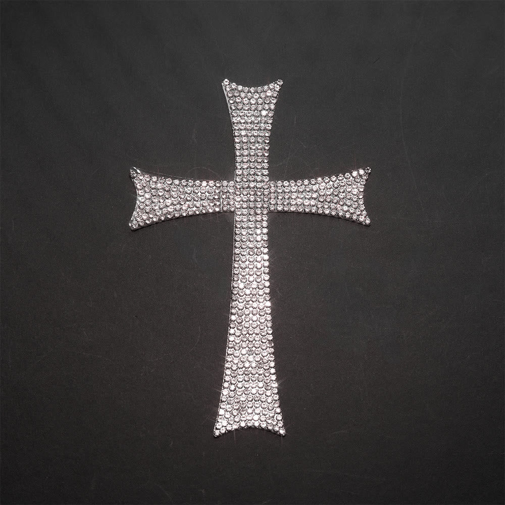 Christianartworkshop Adesivo per auto con croce tempestata di strass Bling: emblema di una solida protezione sulla strada celeste. - Set da 10 - image 1