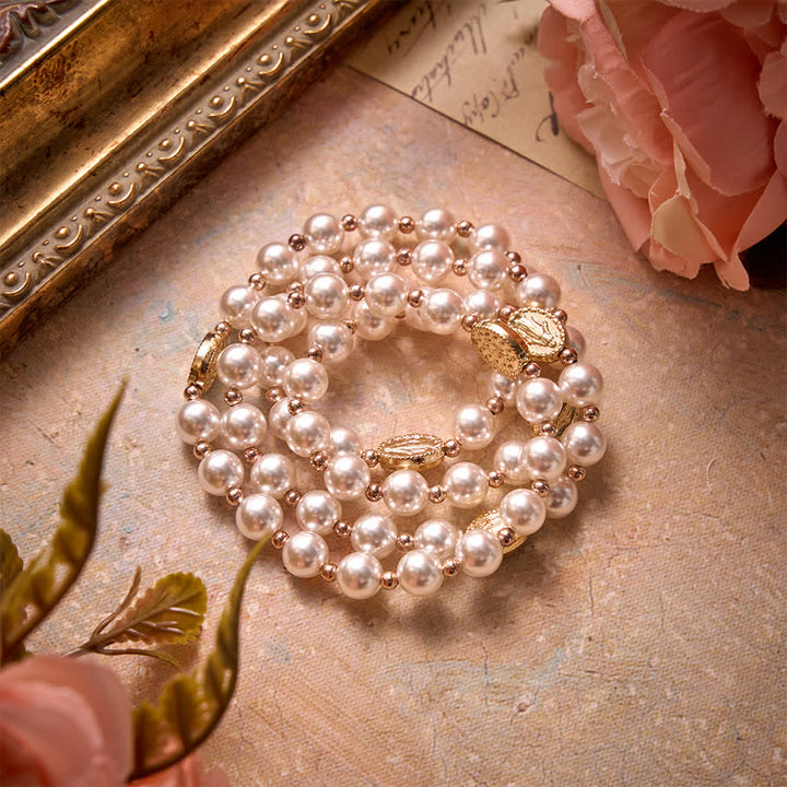 Christianartworkshop Bracciale rosario con perle a più anelli e medaglia della Madonna in rilievo: emblema della dolce misericordia celeste. - image 7