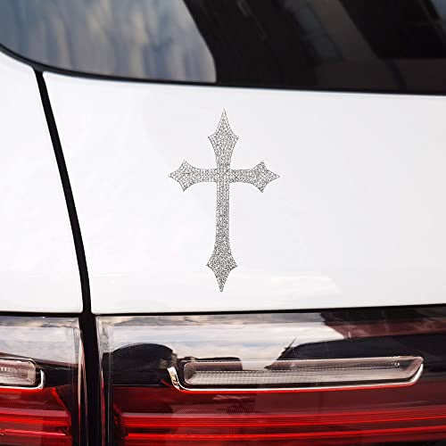 Christianartworkshop Adesivo per auto con croce gotica a punte e glitter: emblema di ferma protezione celeste. - Set da 10 - image 0