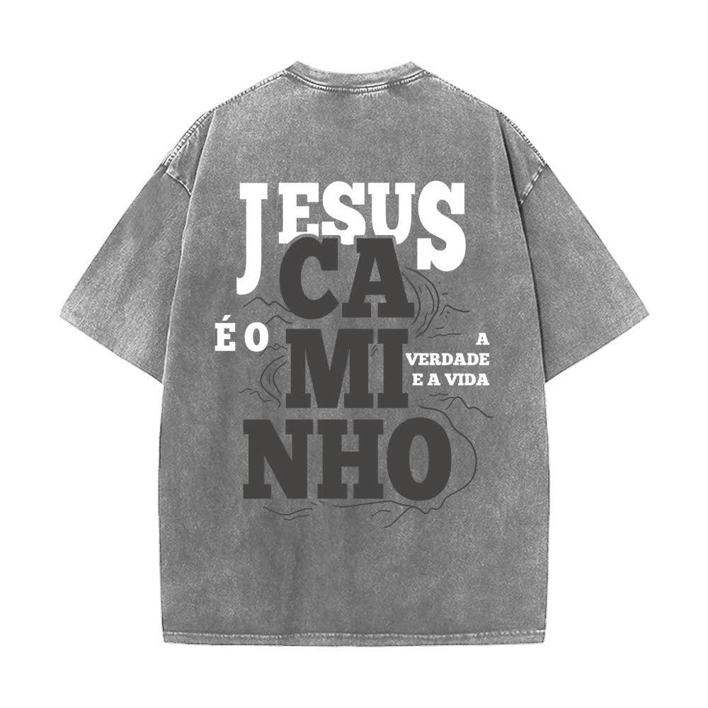 Christianartworkshop T-shirt oversize vintage lavata di Jesus Camino - image 1