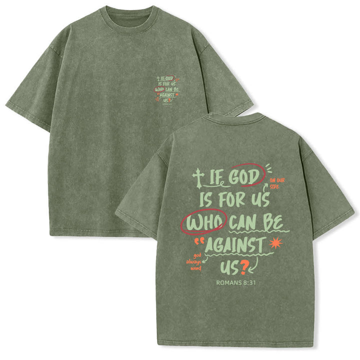 Christianartworkshop Se Dio è con noi T-shirt Boxy Washed - Verde militare - 4XL - image 3