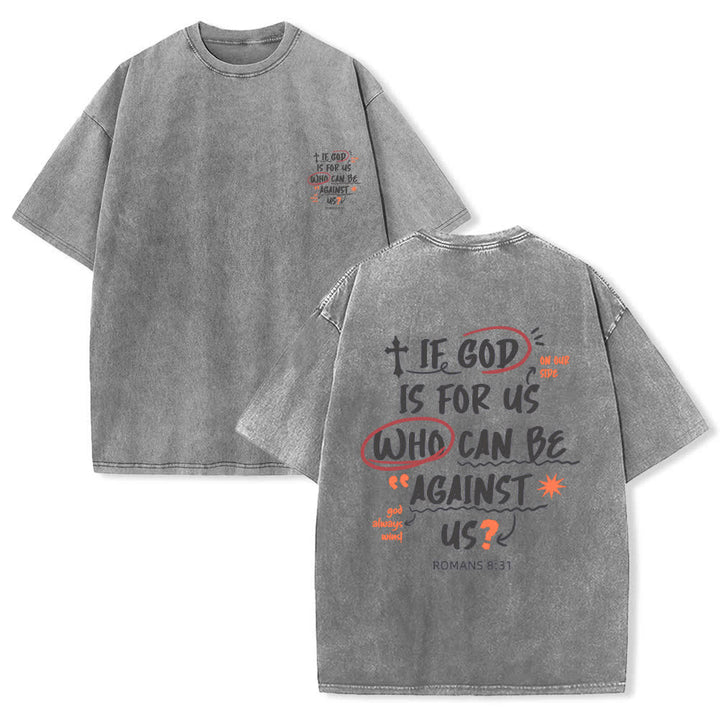 Christianartworkshop Se Dio è con noi T-shirt Boxy Washed - Grigio - 4XL - image 12