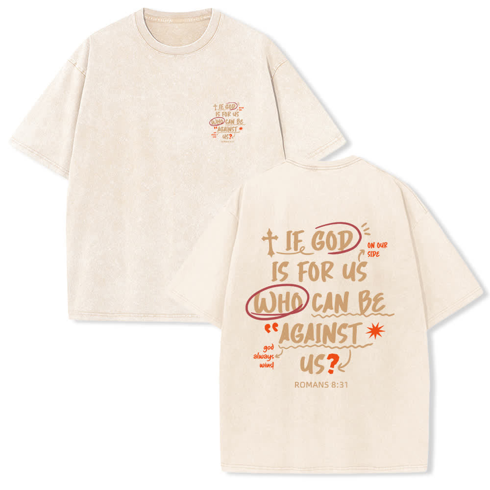Christianartworkshop Se Dio è con noi T-shirt Boxy Washed - Beige - 4XL - image 0