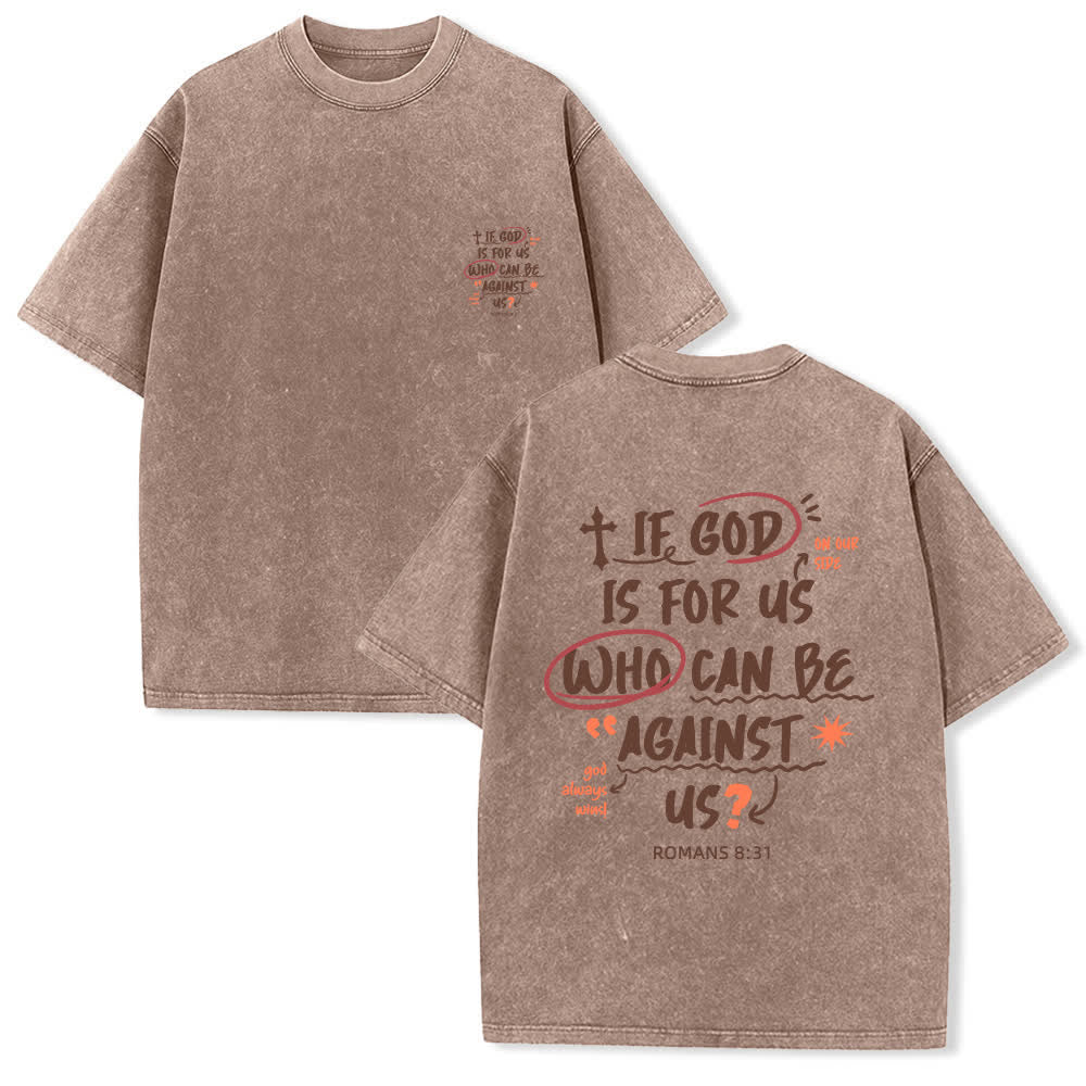 Christianartworkshop Se Dio è con noi T-shirt Boxy Washed - Marrone - 4XL - image 15
