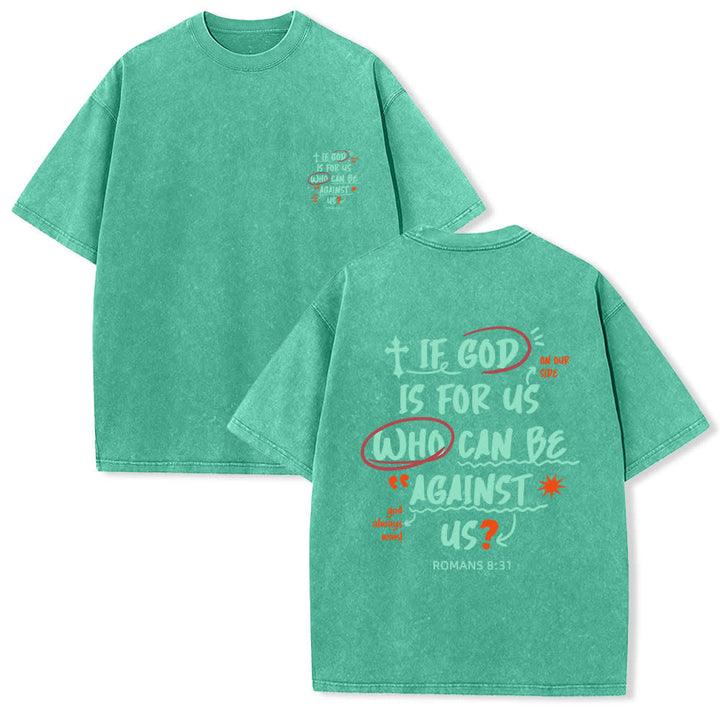 Christianartworkshop Se Dio è con noi T-shirt Boxy Washed - Verde - 4XL - image 6