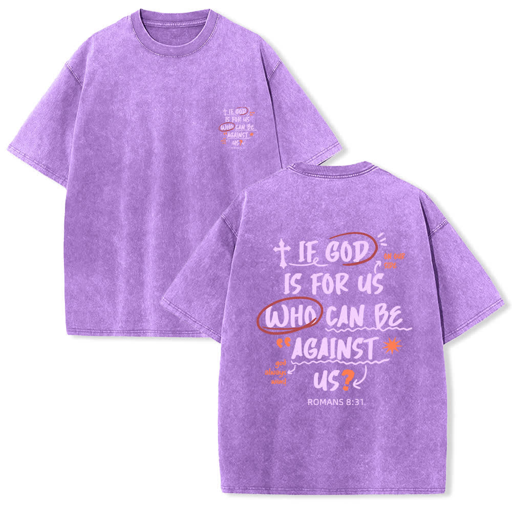 Christianartworkshop Se Dio è con noi T-shirt Boxy Washed - Viola - 4XL - image 21