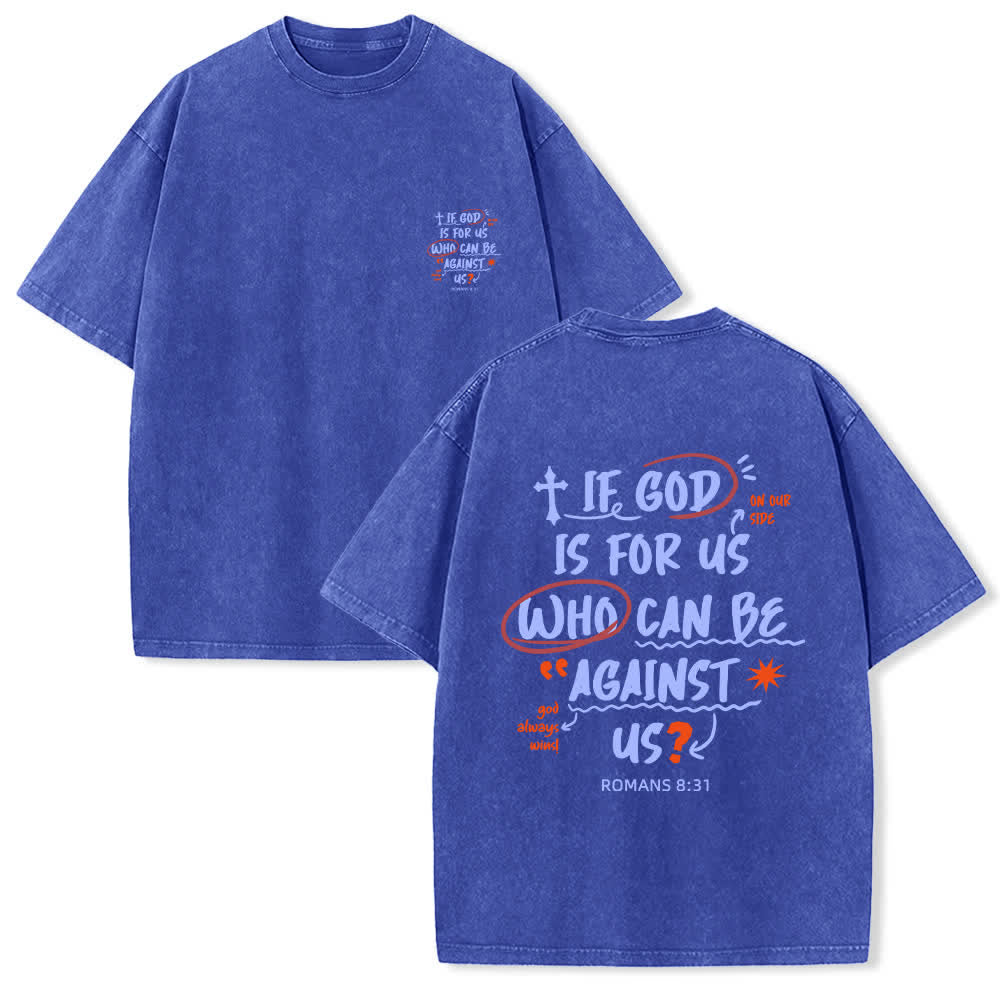 Christianartworkshop Se Dio è con noi T-shirt Boxy Washed - Blu - 4XL - image 18