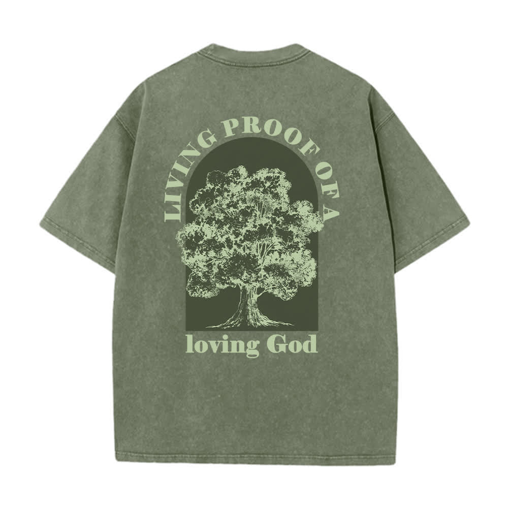 Christianartworkshop T-shirt oversize Living Proof Tree con effetto lavato - image 1