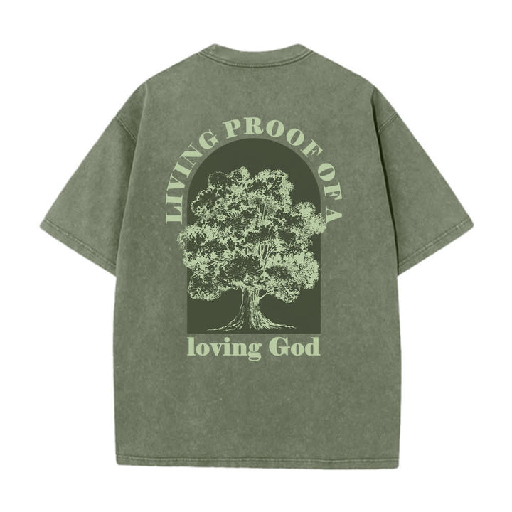 Christianartworkshop T-shirt oversize Living Proof Tree con effetto lavato - image 1
