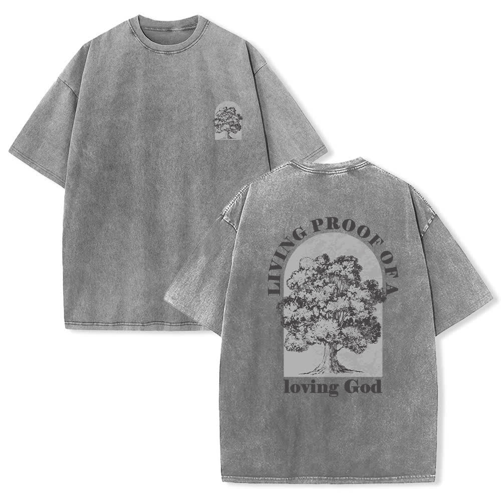 Christianartworkshop T-shirt oversize Living Proof Tree con effetto lavato - Grigio - 4XL - image 9