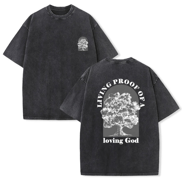 Christianartworkshop T-shirt oversize Living Proof Tree con effetto lavato - Nero - 4XL - image 6