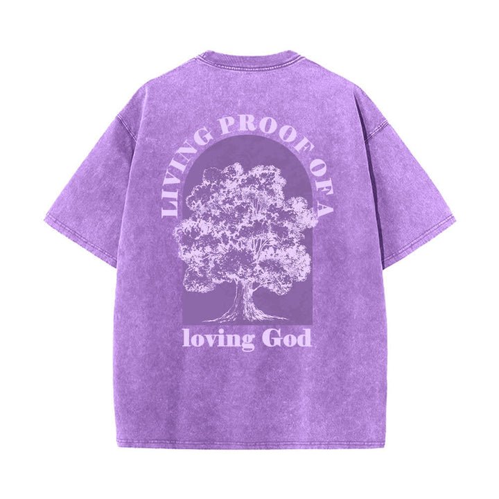 Christianartworkshop T-shirt oversize Living Proof Tree con effetto lavato - image 22