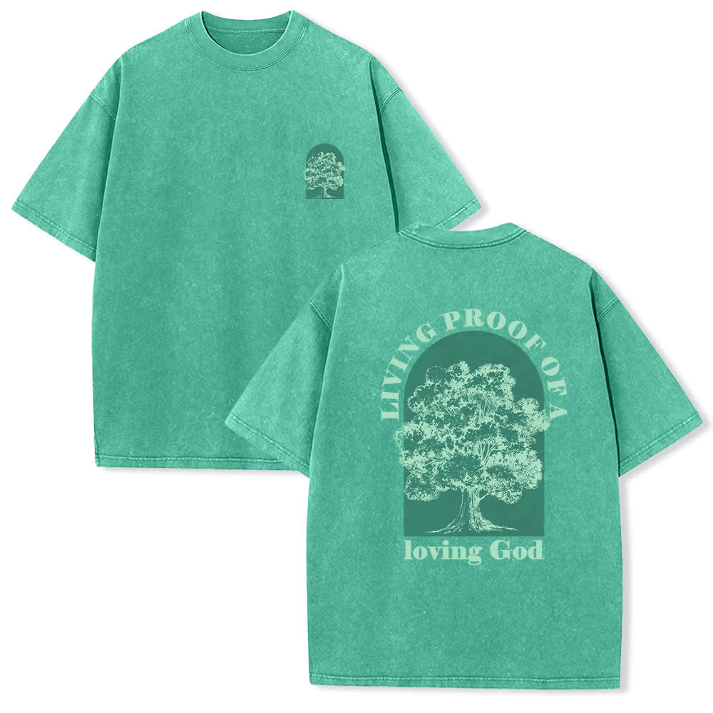Christianartworkshop T-shirt oversize Living Proof Tree con effetto lavato - Verde - 4XL - image 15