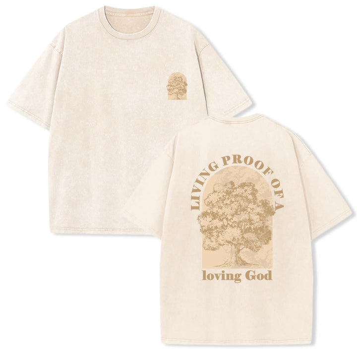 Christianartworkshop T-shirt oversize Living Proof Tree con effetto lavato - Beige - 4XL - image 3