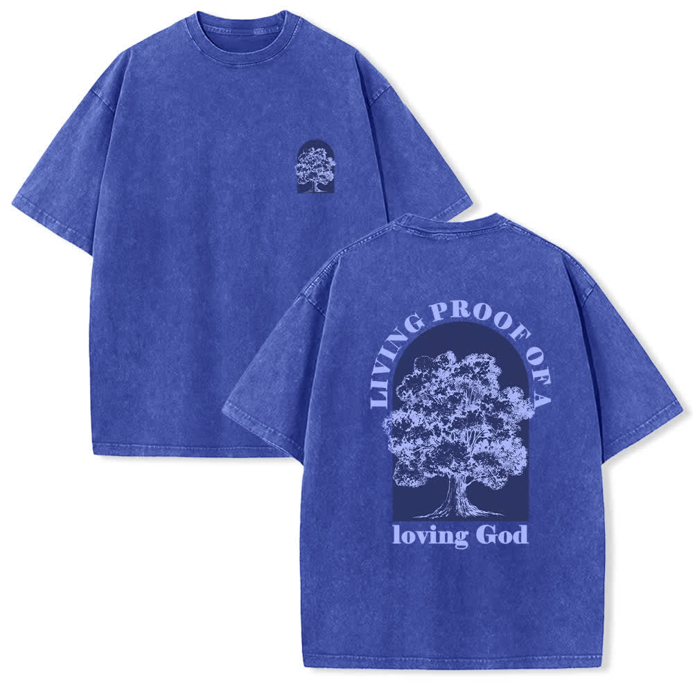 Christianartworkshop T-shirt oversize Living Proof Tree con effetto lavato - Blu - 4XL - image 18
