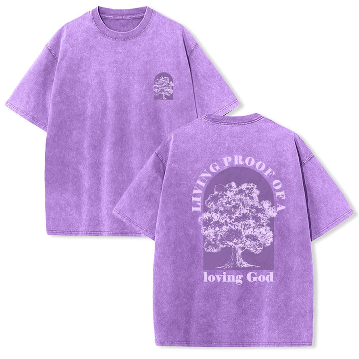 Christianartworkshop T-shirt oversize Living Proof Tree con effetto lavato - Viola - 4XL - image 21