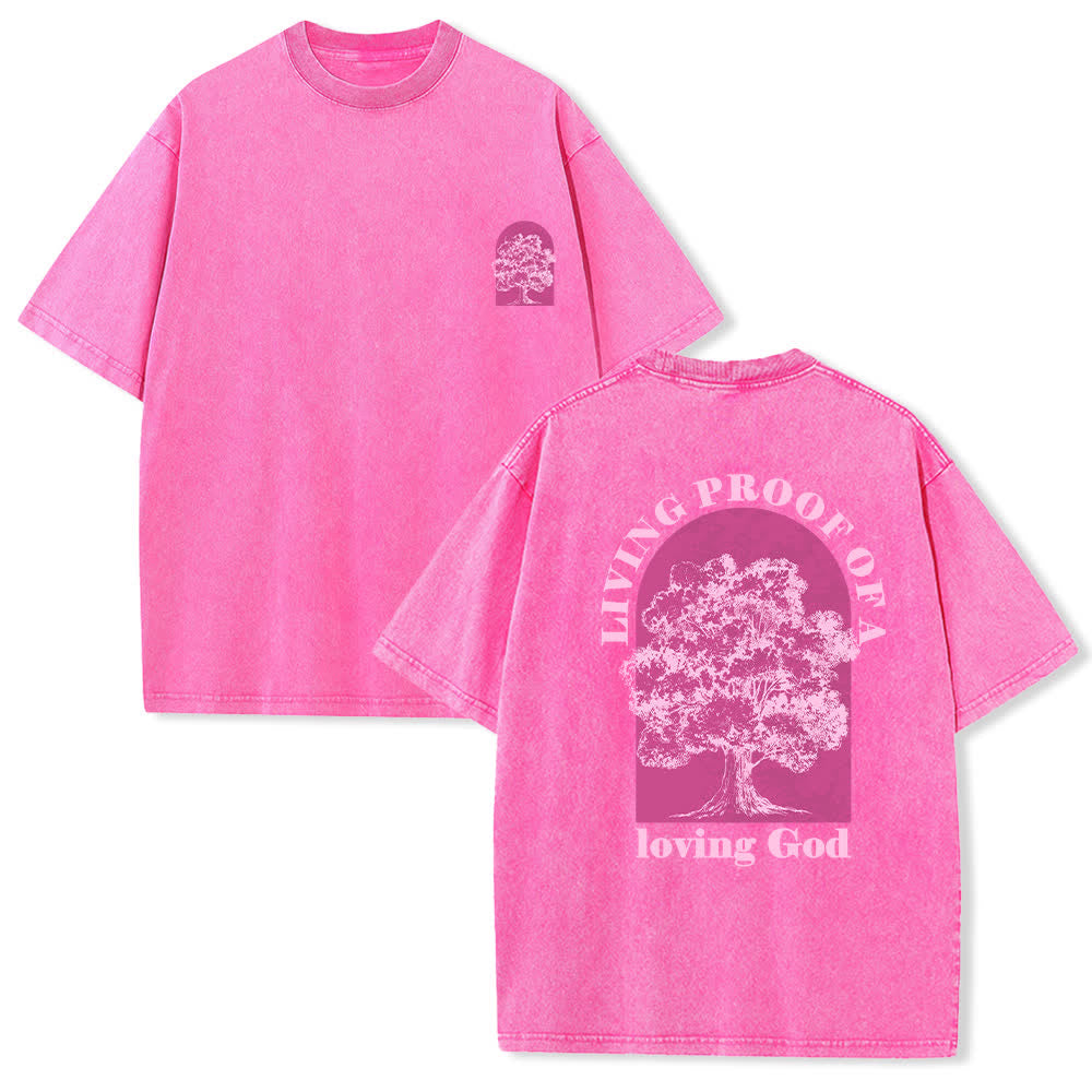 Christianartworkshop T-shirt oversize Living Proof Tree con effetto lavato - Rosa - 4XL - image 24