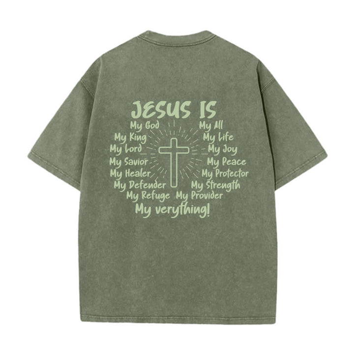 Christianartworkshop T-shirt oversize lavata con stampa sul retro "Gesù è la croce". - image 4