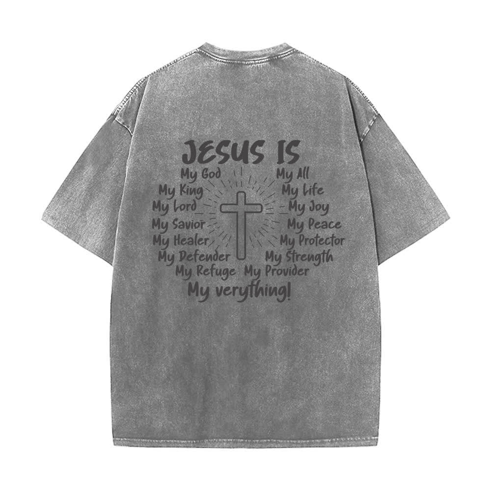Christianartworkshop T-shirt oversize lavata con stampa sul retro "Gesù è la croce". - image 13