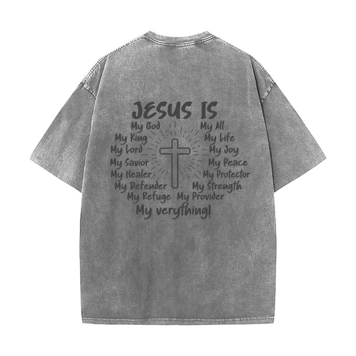 Christianartworkshop T-shirt oversize lavata con stampa sul retro "Gesù è la croce". - image 13