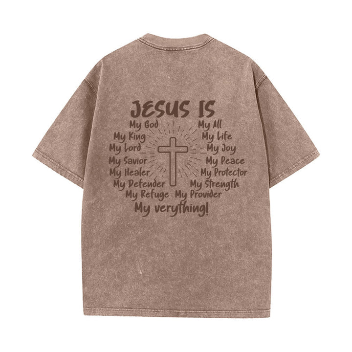 Christianartworkshop T-shirt oversize lavata con stampa sul retro "Gesù è la croce". - image 10