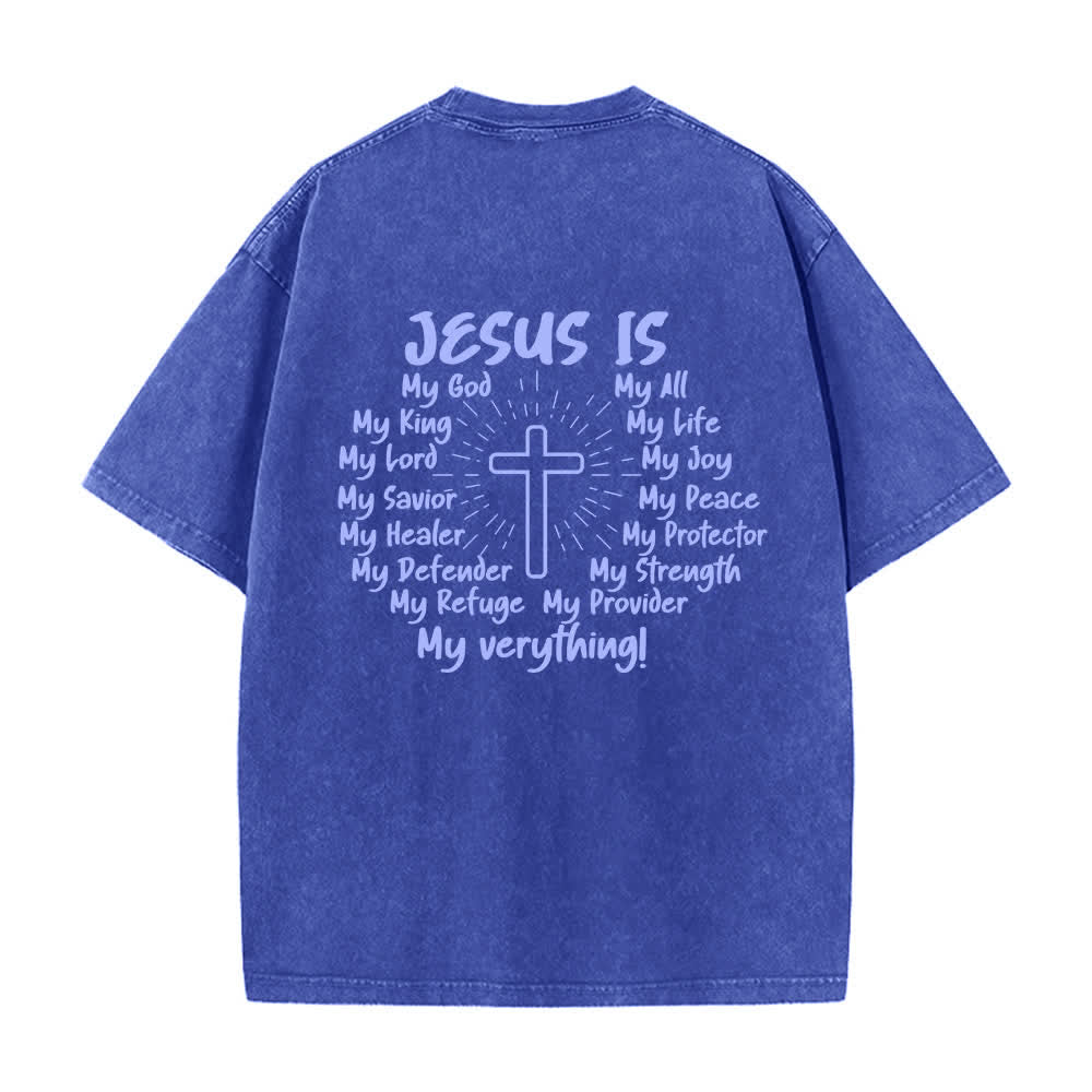 Christianartworkshop T-shirt oversize lavata con stampa sul retro "Gesù è la croce". - image 19
