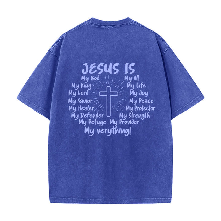 Christianartworkshop T-shirt oversize lavata con stampa sul retro "Gesù è la croce". - image 19
