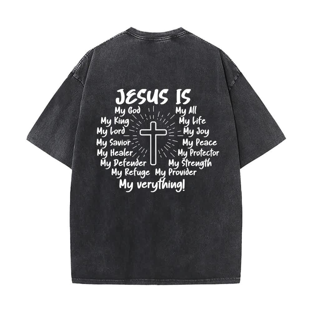 Christianartworkshop T-shirt oversize lavata con stampa sul retro "Gesù è la croce". - image 1
