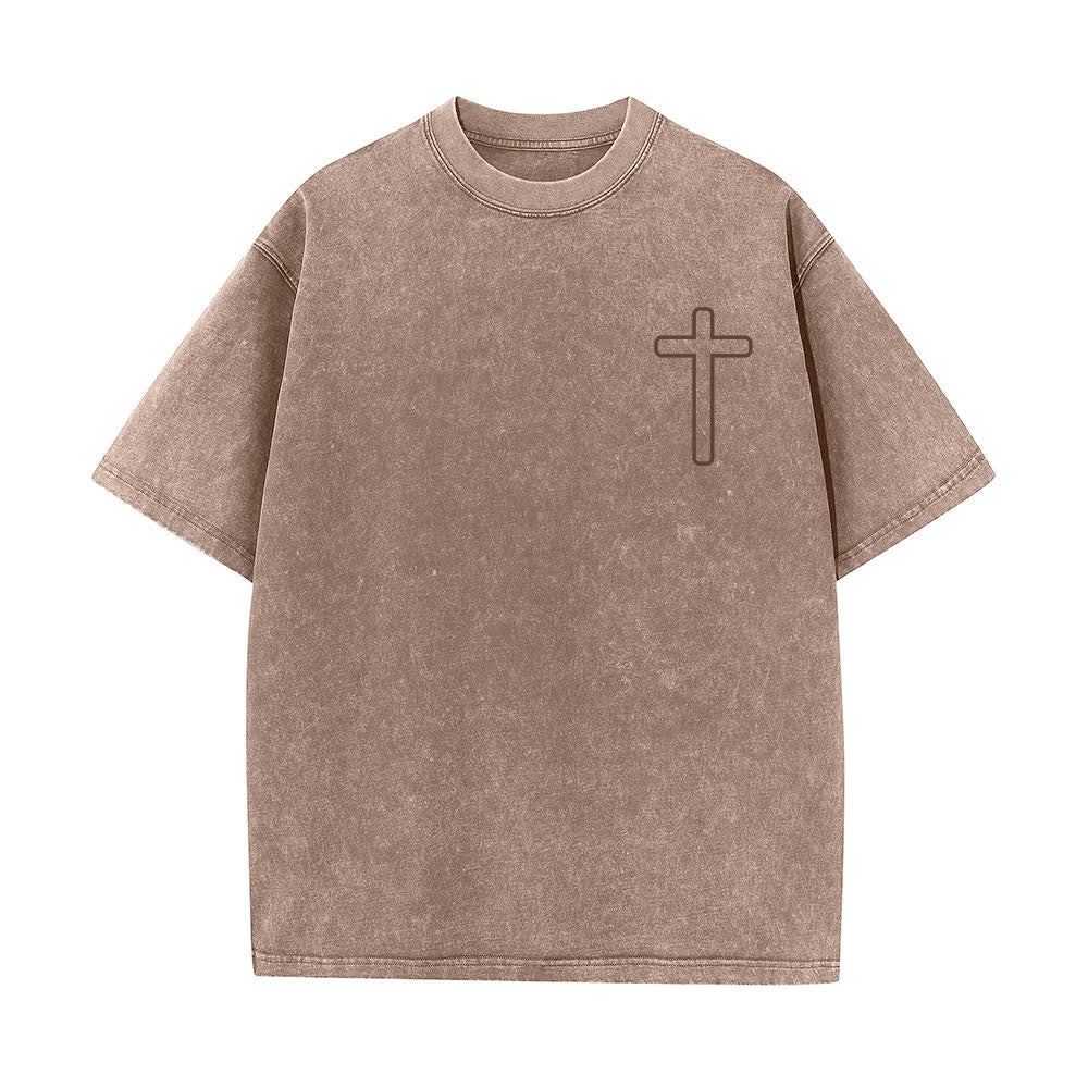 Christianartworkshop T-shirt oversize lavata con stampa sul retro "Gesù è la croce". - image 11