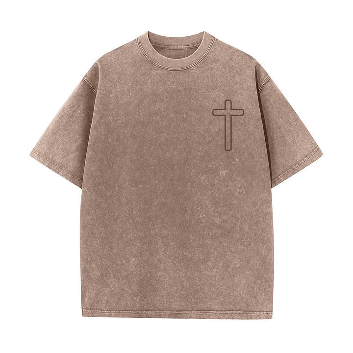 Christianartworkshop T-shirt oversize lavata con stampa sul retro "Gesù è la croce". - image 11