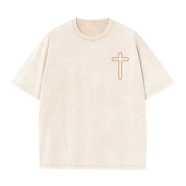 Christianartworkshop T-shirt oversize lavata con stampa sul retro "Gesù è la croce". - image 8