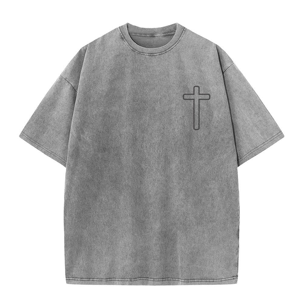 Christianartworkshop T-shirt oversize lavata con stampa sul retro "Gesù è la croce". - image 14