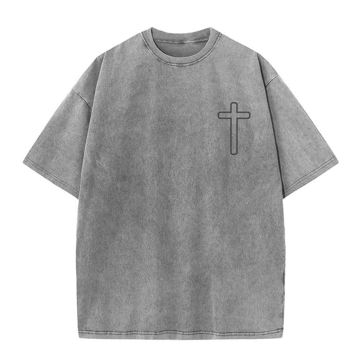 Christianartworkshop T-shirt oversize lavata con stampa sul retro "Gesù è la croce". - image 14