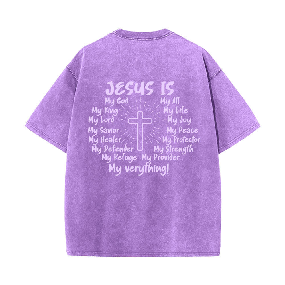 Christianartworkshop T-shirt oversize lavata con stampa sul retro "Gesù è la croce". - image 22